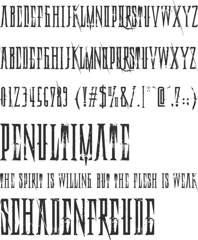 Deadly Black Chain font preview