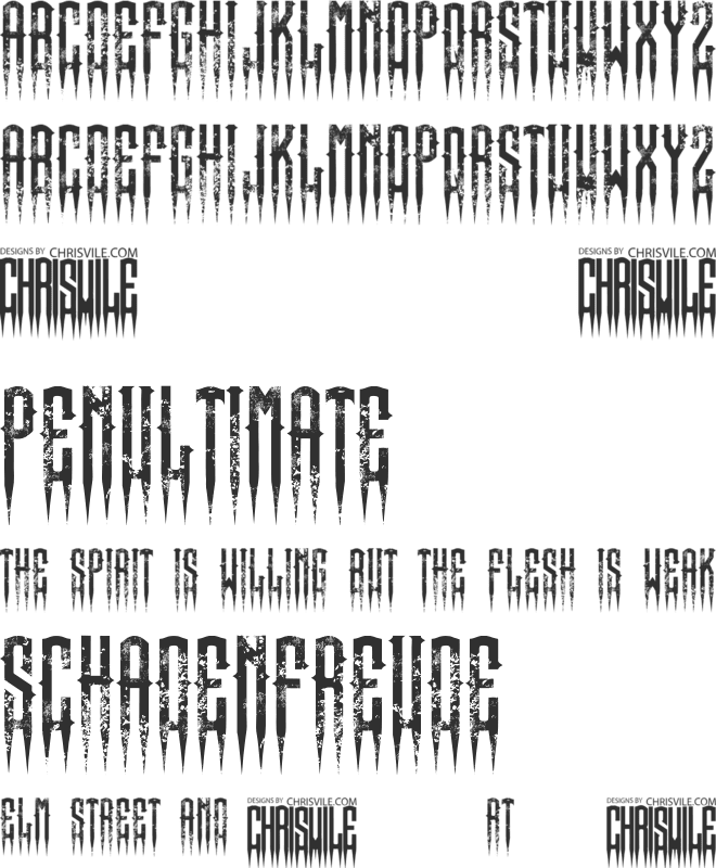 XSpiked font preview