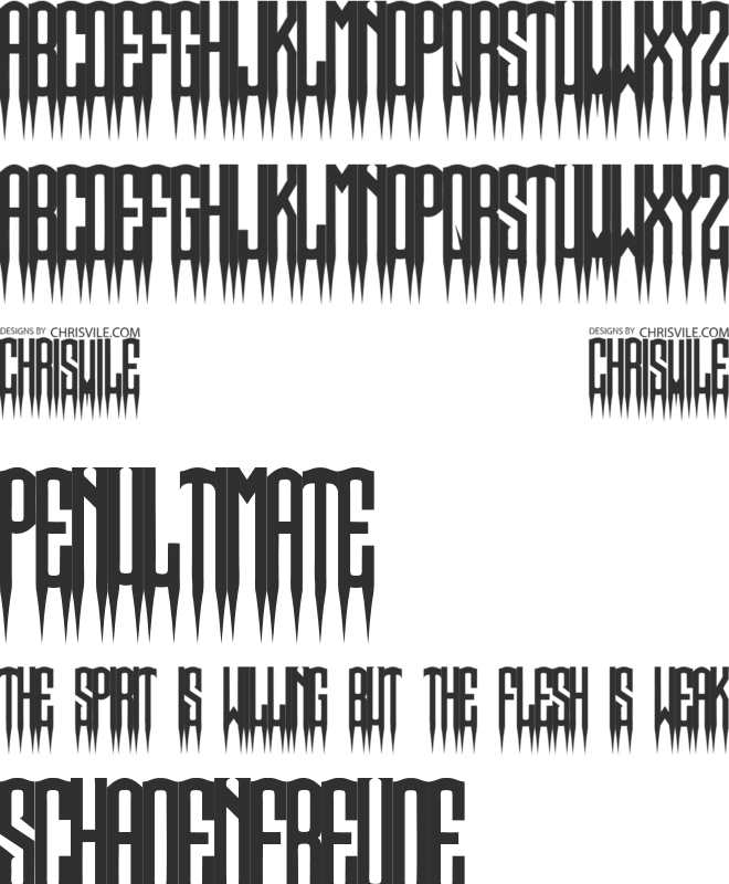 Spiked font preview