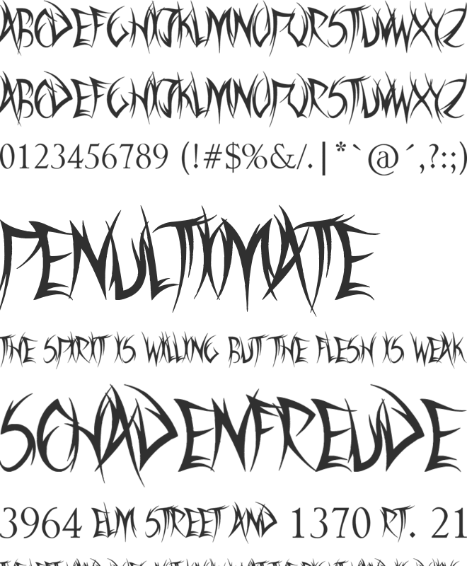 Sword Thrasher font preview