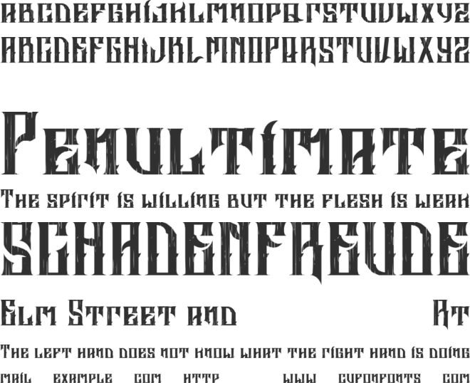 ALTRASHED-rough font preview