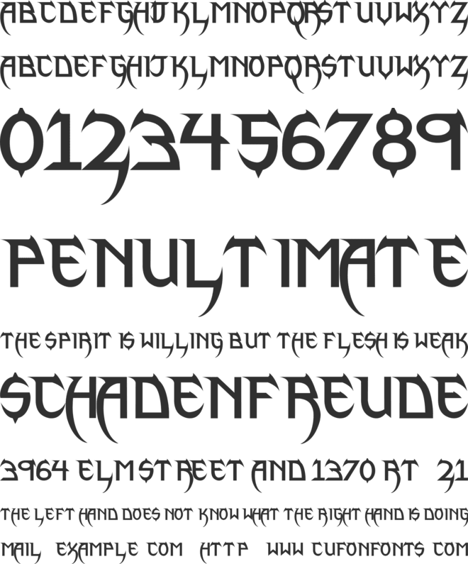 Phantom Lord Lite font preview