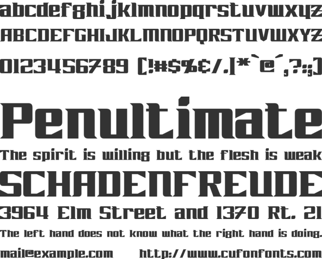 Zarathos font preview