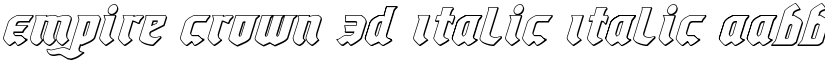 Empire Crown 3D Italic Italic font