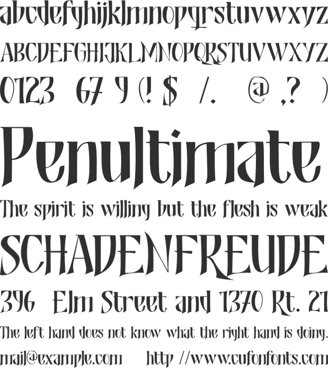 Shadowfield DEMO font preview