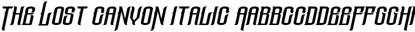 The Lost Canyon Italic font