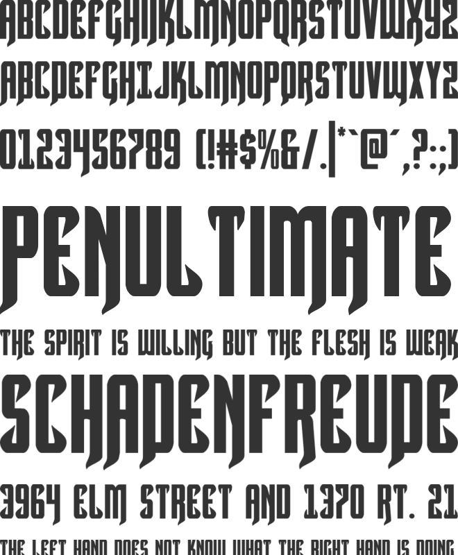 Hawkmoon font preview