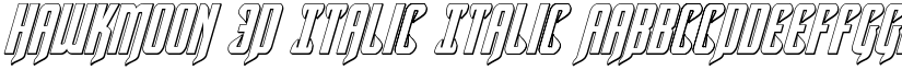 Hawkmoon 3D Italic Italic font