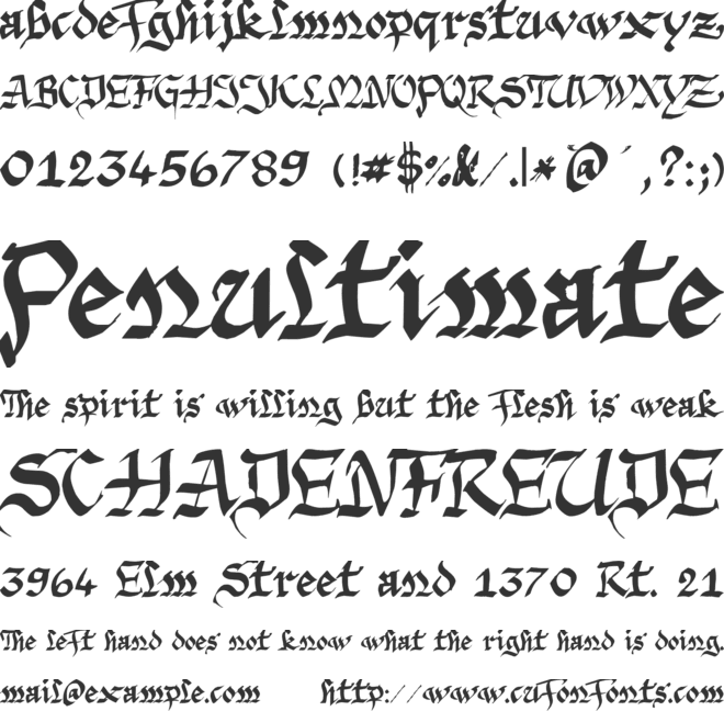 Argor Priht Scaqh font preview