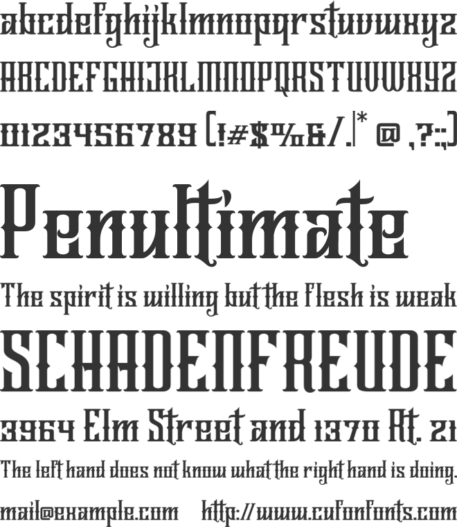 Jailetter font preview