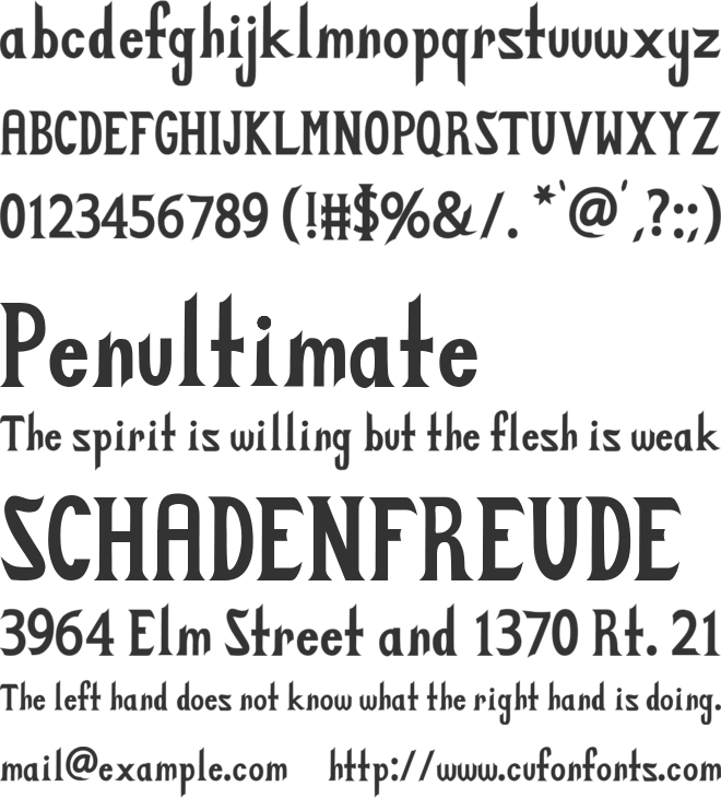 Zabdilus font preview