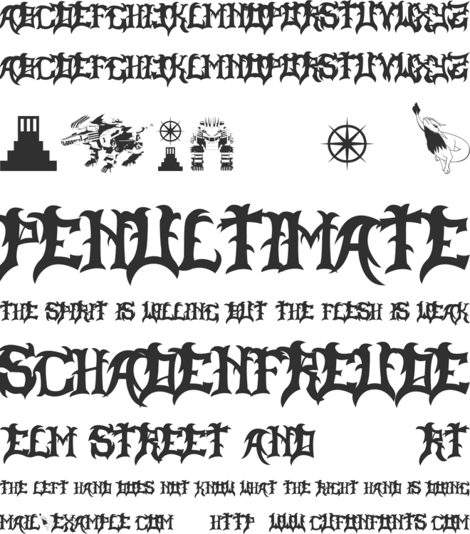 Slayer Dragon font preview