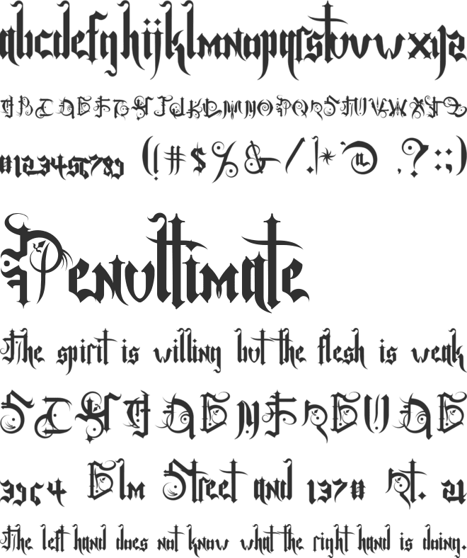 Baltimore Goth font preview