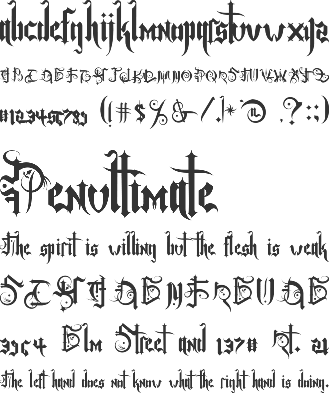 Baltimore Goth font preview