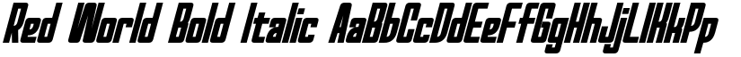 Red World Bold Italic font
