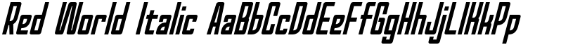 Red World Italic font