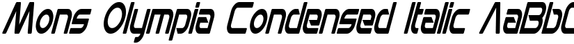 Mons Olympia Condensed Italic font