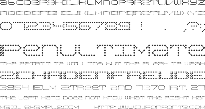 QZ Teletype II font preview