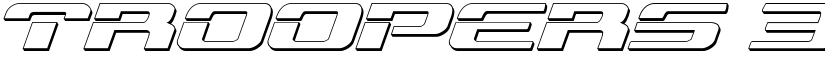 Troopers 3D Expanded Italic Expanded Italic font
