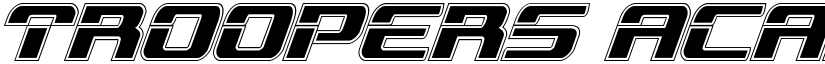 Troopers Academy Condensed Italic Condensed Italic font