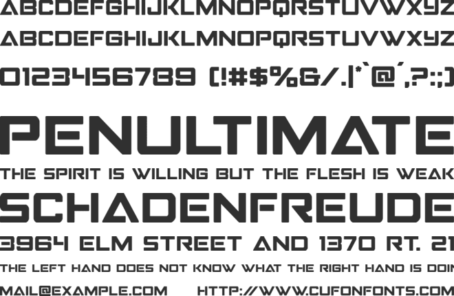 Strike Fighter font preview