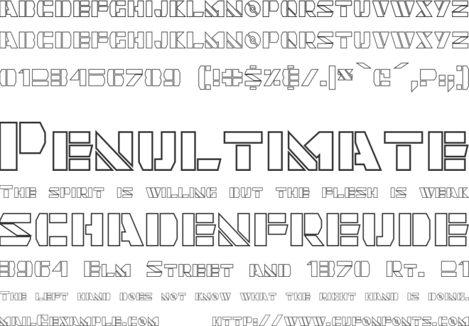 Quintanar Hollow font preview