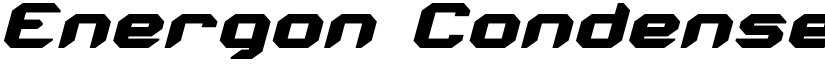 Energon Condensed Italic font