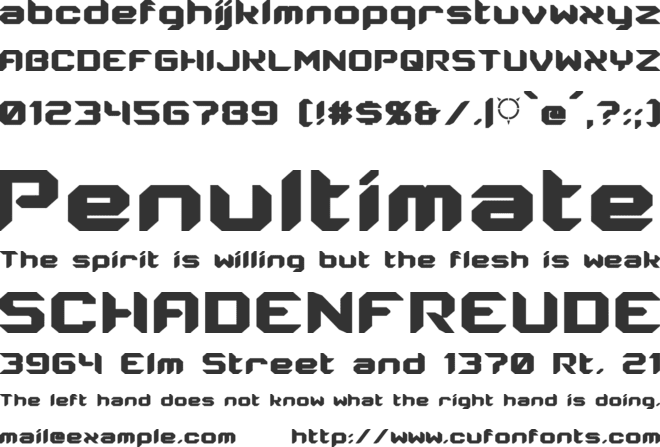 Energon Condensed font preview