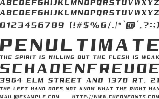 Reality Pursuit NC font preview