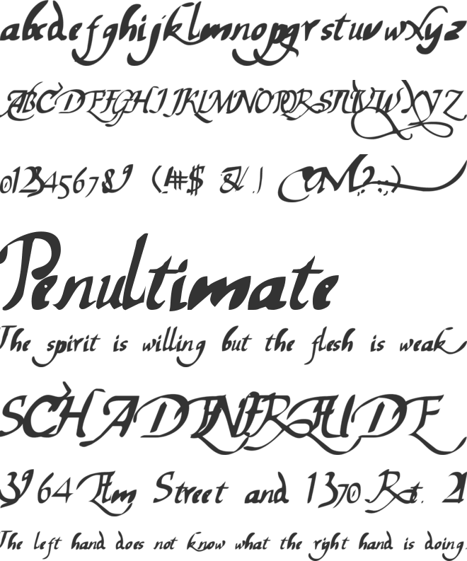 Chancelaresca PW font preview