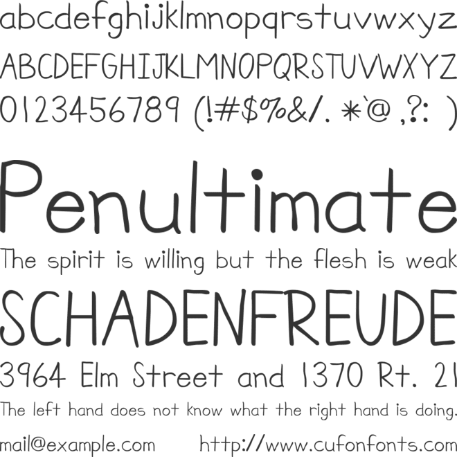RodneyWrite font preview