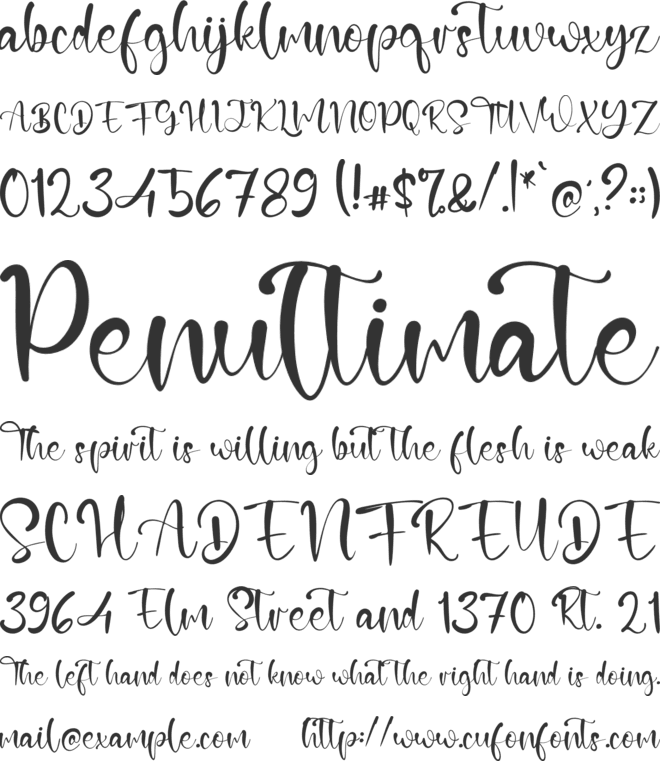 Mommyday font preview