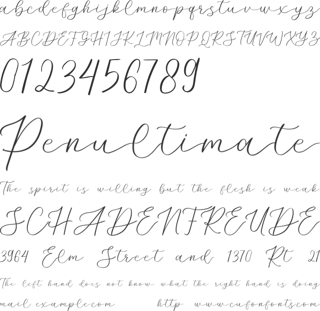 Deandra Cattalina font preview