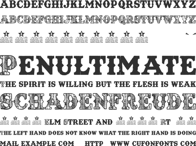 TEXASWOOD PERSONAL USE font preview