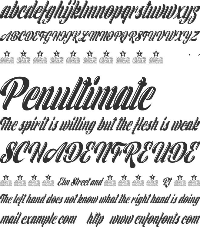 Gold Year Personal Use font preview