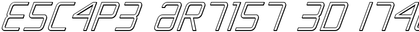 Escape Artist 3D Italic Italic font
