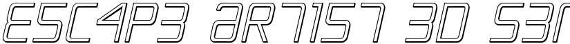 Escape Artist 3D Semi-Italic Semi-Italic font