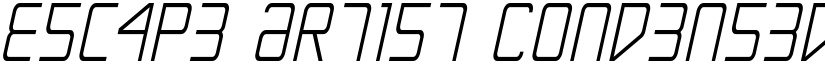 Escape Artist Condensed Semi-Italic Condensed Semi-Italic font