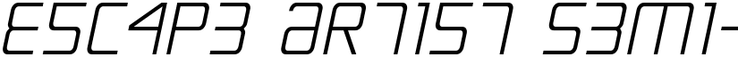 Escape Artist Semi-Italic Semi-Italic font