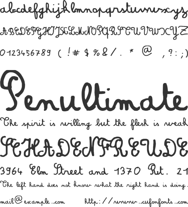 Amandine font preview