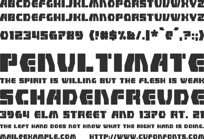 Counterfire font preview