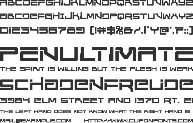 United Planets font preview