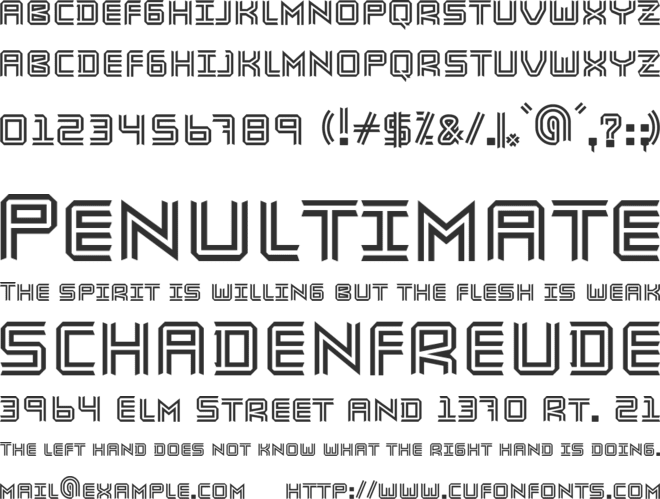 Simulacre font preview