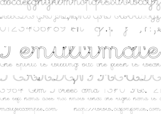 Maternellecolor Creuse font preview