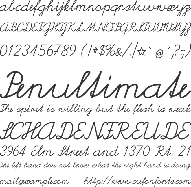 Helvetia Verbundene font preview