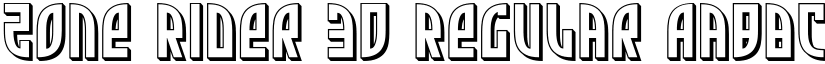 Zone Rider 3D Regular font