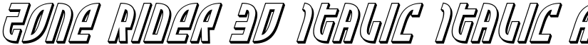 Zone Rider 3D Italic Italic font
