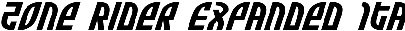 Zone Rider Expanded Italic Expanded Italic font