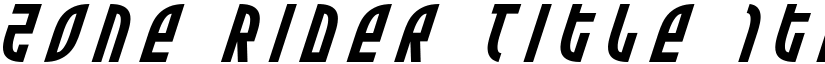 Zone Rider Title Italic Italic font