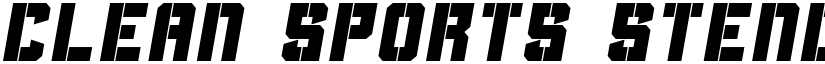 Clean Sports Stencil Regular font